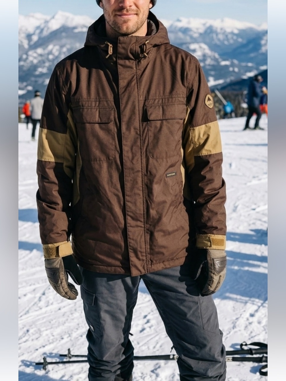 BURTON MENS LARGE TWO TONE CHOCOLATE BROWN JACKET!